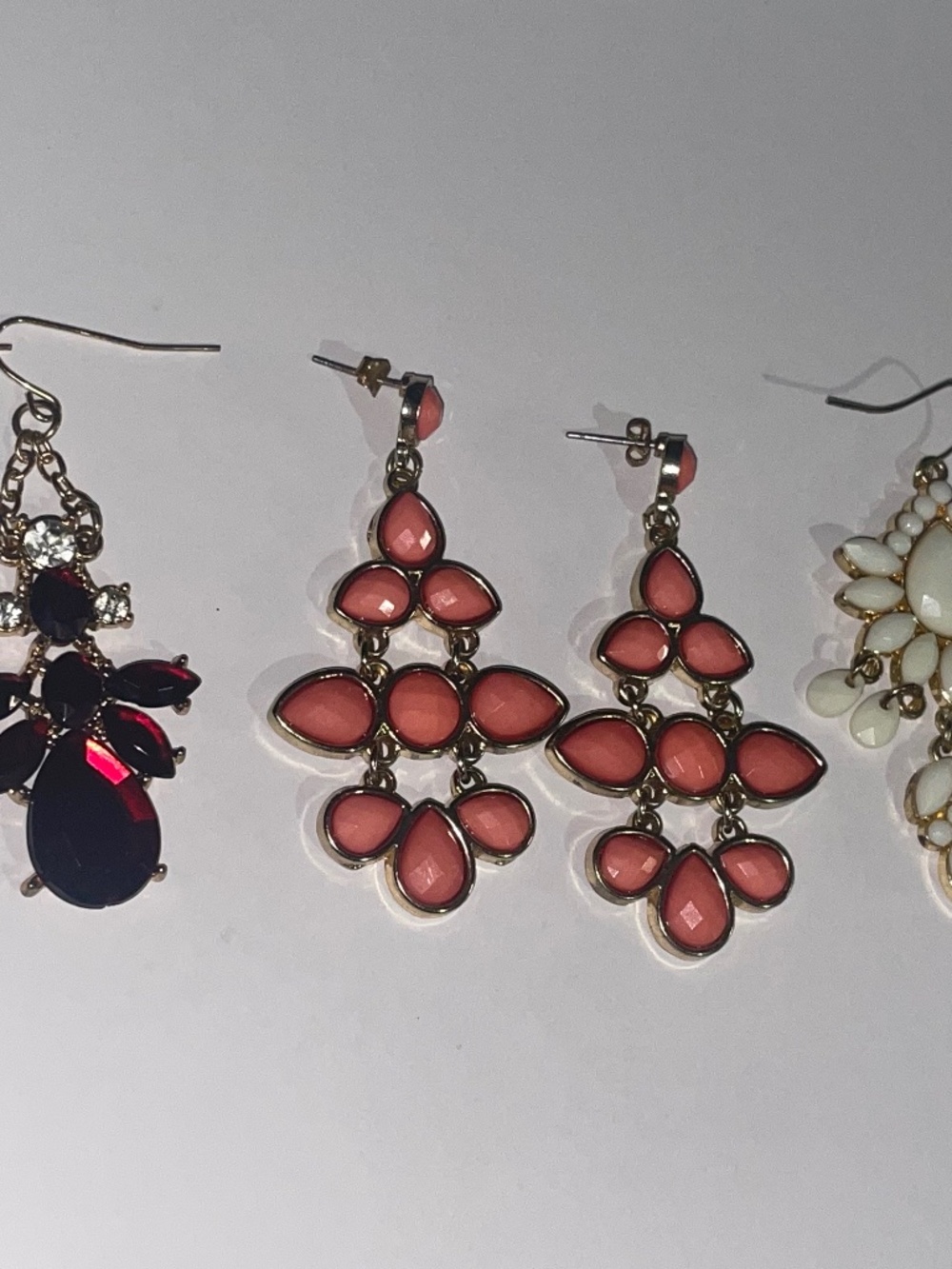 Earrings Bundle Dangle Pink White and Red Cute Summer Set
